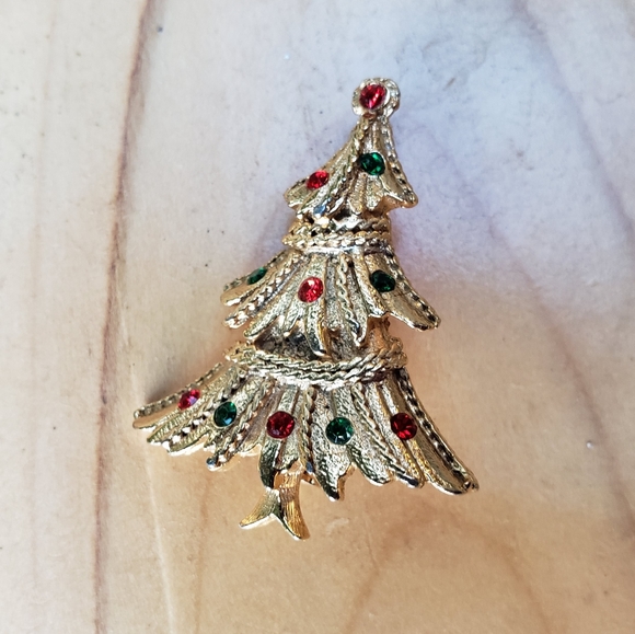 Vintage Christmas Tree Brooch - Picture 3 of 3